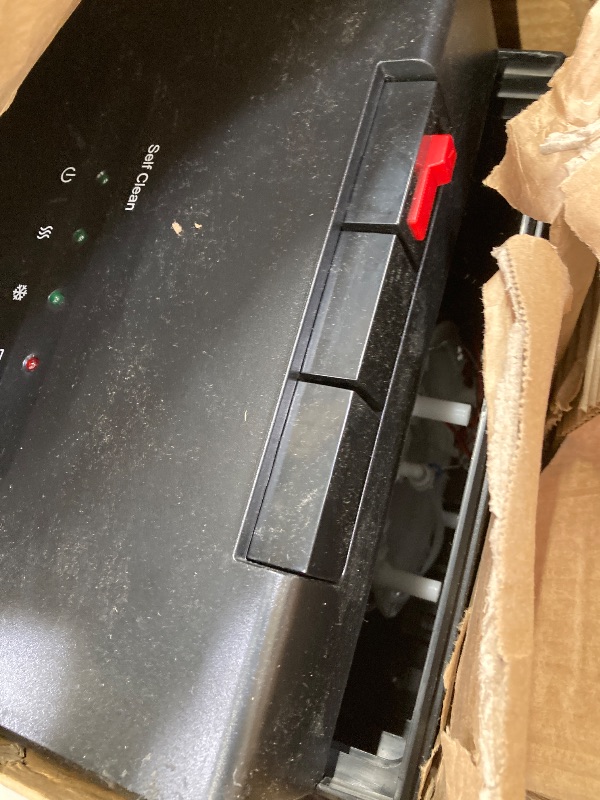 Photo 1 of ***(PARTS ONLY DAMAGED SELLING AS PARTS ONLY)*** 
Euhomy Self-Cleaning Bottom Loading Water Dispenser, 3 Temperatures(Cold/Hot/Warm) with Child Lock, Display Light, Suitable for Apartments, Schools, Companies, Black&Silver
 ***(BOX RIPPED/TORN)*** 