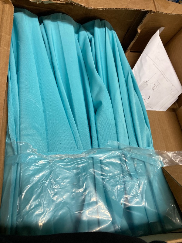 Photo 1 of  Large Patio Umbrella, Outdoor Double-Sided Rectangle Market Heavy Duty Umbrellas without Base, Blue