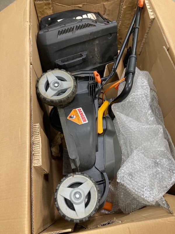 Photo 1 of ***HEAVILY USED, SELLING AS PARTS ONLY -DAMAGED DIRT/GRASS/DUST RESIDUE, SCUFFS/SCRATCHES....SELLING AS IS ***PARTS ONLY***

Cordless Lawn Mower with Aerodeck & Intellicut, Electric Mower with Variable Speed, Self-propelled Lawn Mower WG760 – (2) PowerSha