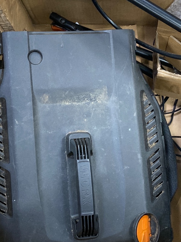 Photo 1 of ***HEAVILY USED, SELLING AS PARTS ONLY -DAMAGED DIRT/GRASS/DUST RESIDUE, SCUFFS/SCRATCHES....SELLING AS IS ***PARTS ONLY***

Cordless Lawn Mower with Aerodeck & Intellicut, Electric Mower with Variable Speed, Self-propelled Lawn Mower WG760 – (2) PowerSha