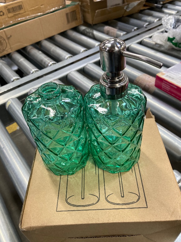 Photo 1 of **only one replacement stainless steel pum**, please see the second photo** 2 Pack 12 Oz Glass Soap Dispenser with Stainless Steel Pump, Refillable Liquid Hand Soap Dispenser for Bathroom, Vanity Countertop, for Kitchen, Laundry Room, Home Decor Accessori