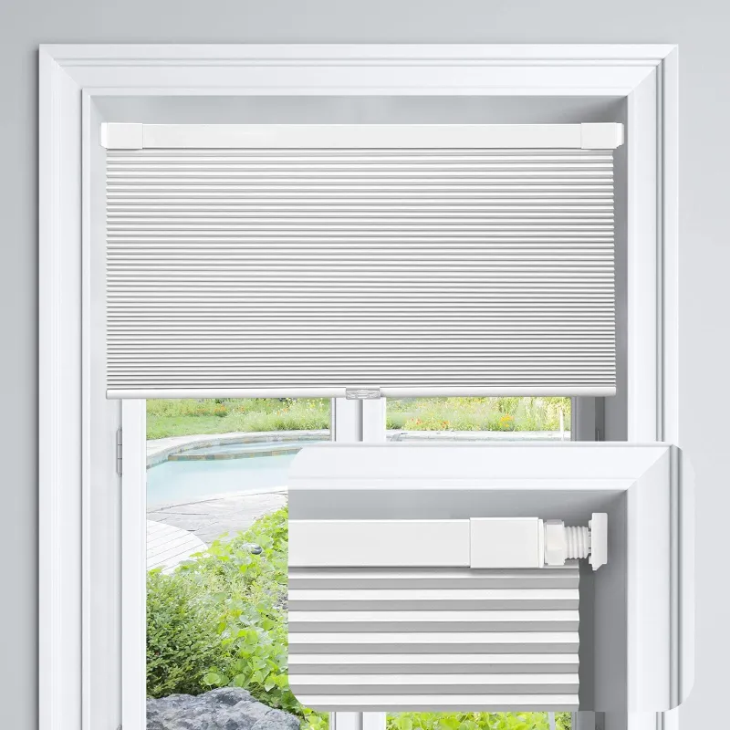 Photo 1 of 
Hero image 0 of LazBlinds Cordless Cellular Shades, No Tools No Drill Blackout Honeycomb Shades Pleated Blinds for Windows, 35" W x 64" H , Silver White, 0 of 5




LazBlinds
LazBlinds Cordless Cellular Shades, No Tools No Drill Blackout Honeycomb Shades