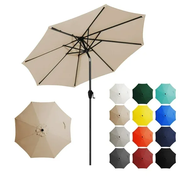 Photo 1 of **MISSING PART OF POLE**


JUSTLET 10ft Patio Umbrella w/ Easy Crank & Tilt, 8-Rib Heavy-Duty Market Umbrella - Outdoor Umbrella for Backyard, Garden, Patio, Deck, Cafe, and Restaurant, Deck & Backyard - Beige