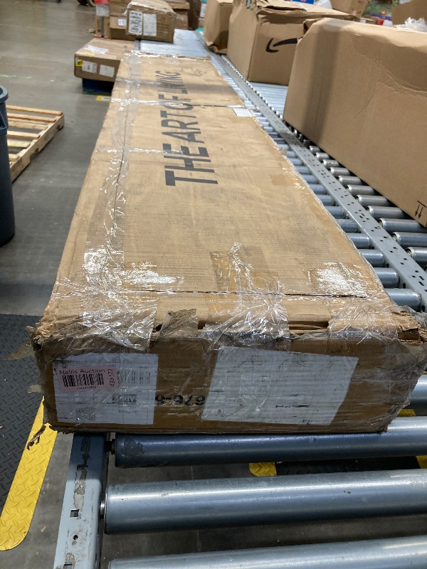 Photo 1 of  Metal Platform Bed Frame with Wooden Headboard and Footboard, Mattress Foundation, No Box Spring Needed, Large Under Bed Storage, Non-Slip Without Noise, King Size...please read notes...