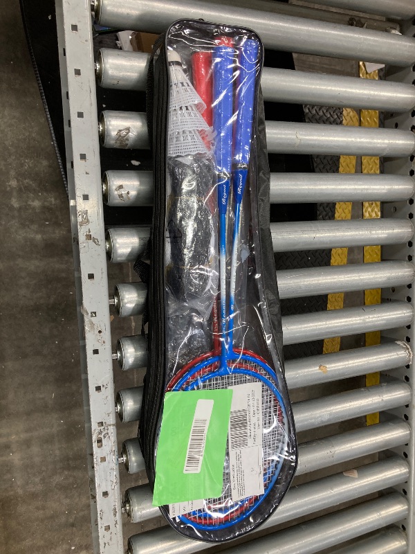 Photo 1 of  Badminton Set with 4 Racquets, Net with Poles, 3 Shuttlecocks and Carrying Case for Kids and Adults, multi-player