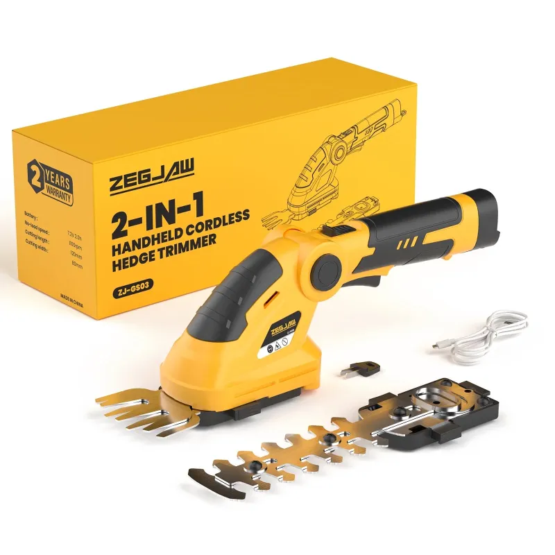 Photo 1 of  7.2V Cordless Hedge Trimmer, 2 in 1 Electric Hedge Trimmers Lightweight Efficient Battery Powered Grass Shears, Garden Tool for Pruning Hedges Bushes and Shrubs