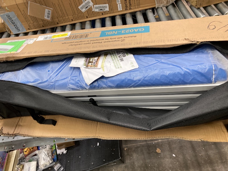 Photo 1 of 10 x 10 ft Pop-up Canopy Tent Straight Legs Instant Canopy for Outside with Wheeled Bag - Blue