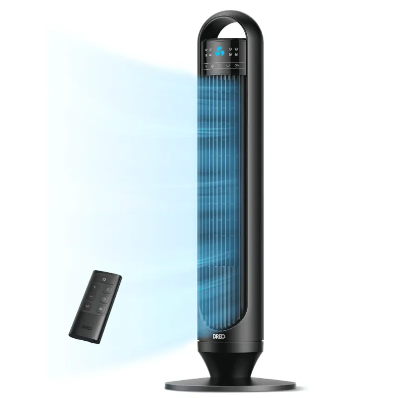 Photo 1 of  Tower Fans for Home, 32" Standing Floor Fan, 26 ft/s Bladeless Fan with Remote, 90° Oscillating, 3 Modes, 3 Speeds, LED Display, 8H Timer, Quiet Room Fan