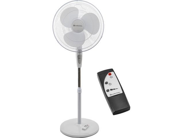 Photo 1 of 18 Oscillating Pedestal Fan with Remote Control 3 Speeds Adjustable Height & Tilt & Timer Auto Shutoff White