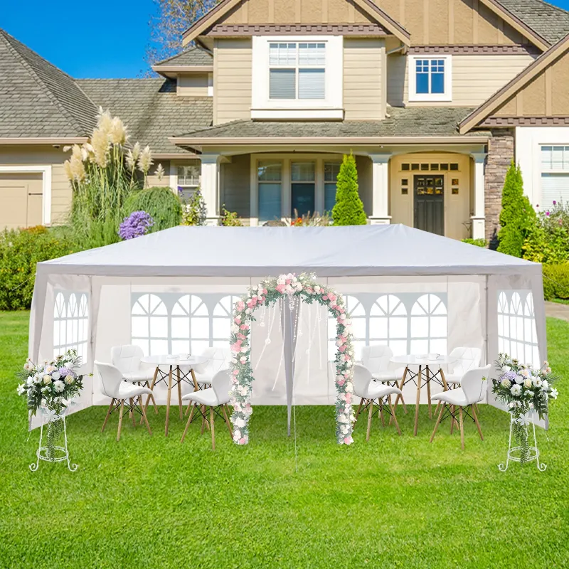 Photo 1 of  10'x 20' Canopy Party Wedding Tent Garden Pavilion Cater Events 4 Removable Sidewalls White