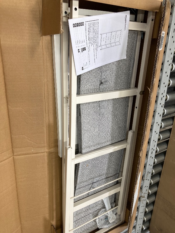 Photo 1 of 4 Drawers Dresser for Bedroom, Light Grey Fabric Clothes Storage Organizer Unit, Dresser for Hallway, Entryway, Closets, Sturdy Steel Frame, Wood Top