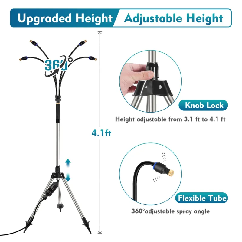 Photo 1 of 
Hero image 1 of UU&T Standing Misters for Outside Patio, 4.1ft Portable Misting System for Outdoor, Patio, Pool, Garden Watering, Kids Water Playing, Pet Cooling, 1 of 8





UU&T
UU&T Standing Misters for Outside Patio, 4.1ft Portable Misting System for