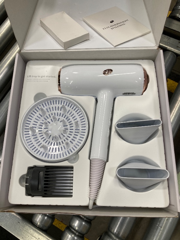 Photo 1 of ***(PARTS ONLY -SELLING AS PARTS ONLY )*** T3 Featherweight StyleMax Professional Ionic Hair Dryer with Custom Heat Automation & 4 Attachments, Fast Drying, Lightweight with 5 Heat & 3 Speed Settings, 2 Concentrators, Diffuser & Smoothing Comb