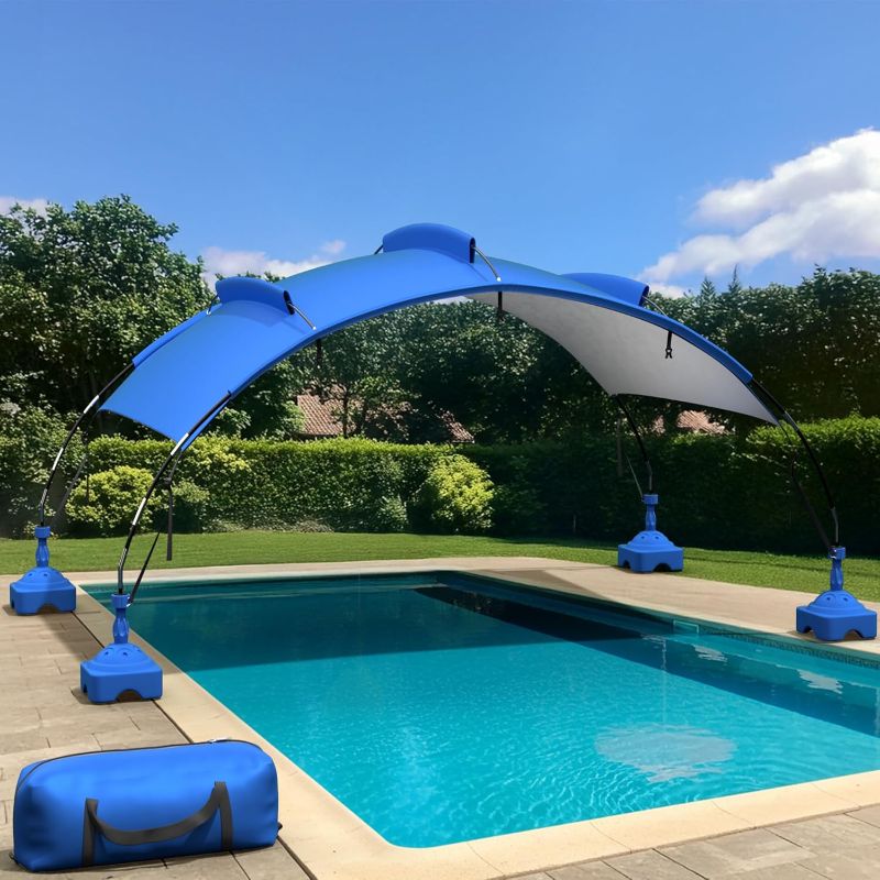 Photo 1 of 
Uthfy Pool Shade Canopy, Large Beach Canopy with UV Block & Waterproof, Steel Frame, Pop up Sunshade Swimming Canopy with Sandbags, Pool Accessor