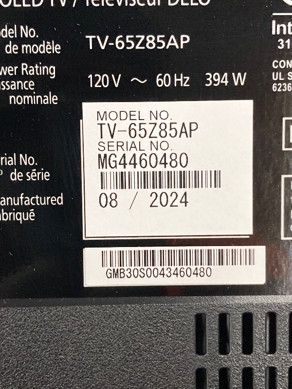 Photo 1 of ***DAMAGE, BROKEN -SELLING AS PARTS ONLY - PARTS***

Panasonic Z85 Series (2024 Model) 65-inch OLED 4K Ultra HD Smart Fire TV, Dolby Vision IQ, HDR10+ Adaptive, 120Hz Refresh Rate - 65Z85AP