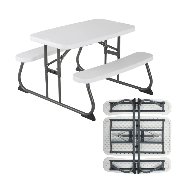 Photo 1 of *** a little dirty, need clean it**Lifetime Children's Polyethylene Picnic Table, All-Occasion, Almond (260256)