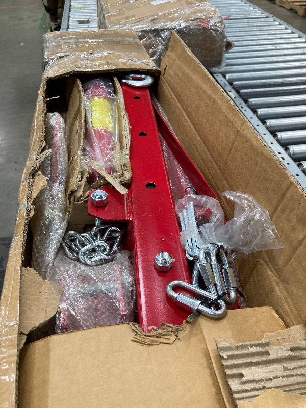 Photo 1 of **MISSING PARTS**4400 LBS Folding Engine Hoist With Leveler Stabilizer, 2 Ton Hydraulic Cherry Picker Engine Crane With 6 Swivel Casters & Telescopic Boom Hitch for Garage, Workshop, Factory & Warehouses