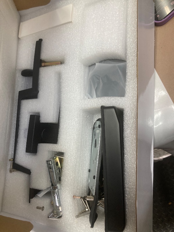 Photo 1 of Miuedo WiFi Front Door Lock Sets with Handle, Fingerprint Keyless Entry and Smart Keypad with Lever Handles, Electronic Screen+WiFi Gateway, APP Control, Auto-Lock, Voice Control