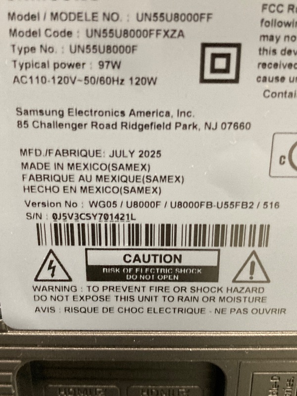 Photo 1 of  ***SELLING AS PARTS***PARTS ONLY***SCREEN BROKEN***   SAMSUNG 55-Inch Class Crystal UHD U8000F 4K Smart TV (2025 Model) Endless Free Content, Crystal Processor 4K, MetalStream Design, Knox Security, Compatible with Alexa