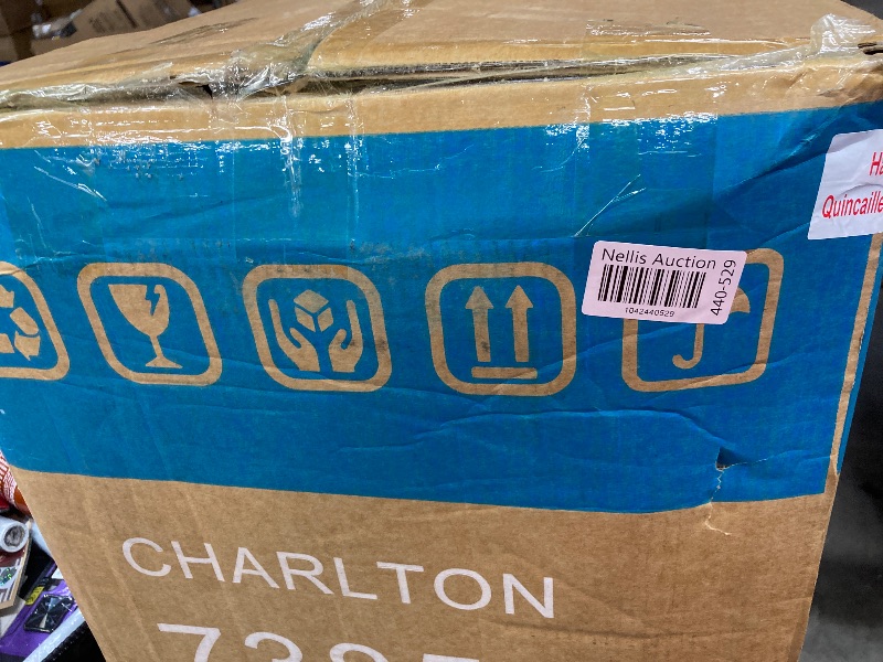 Photo 1 of Dining Table Set for 4, Kitchen Table with Pedestal Base and Chairs for 2-4 People, 5 Piece Kitchen Table Sets, Round Dining Room Table Set with 4 Fabric Chairs Beige, White Table