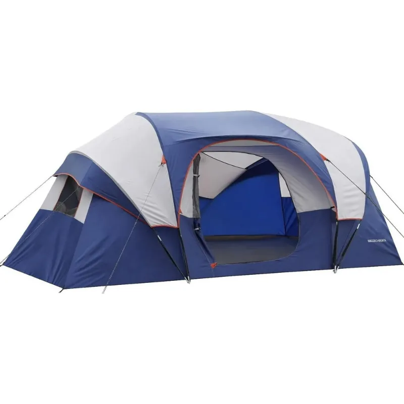 Photo 1 of 10 Person Camping Tent - Portable Easy Set Up Family Tent for Camp, Windproof Fabric Dome Tent Outdoor for Hiking, Backpacking, Traveling-14'x11'x74in(H)
