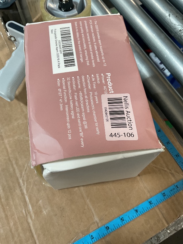 Photo 1 of Detector, Hardwired Interconnected Smoke Detectors, Smoke Alarm with Replaceable 9V Battery, Interconnects Up to 12 Fire Alarms Smoke Detectors, Fire Alarm with Test/Silence Button 4 Packs