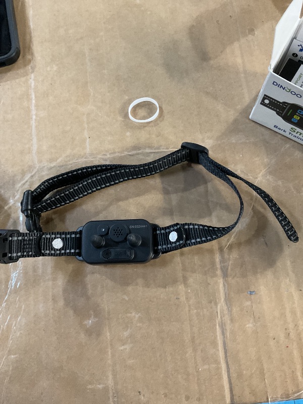 Photo 1 of DINJOO Bark Collar, Dog Bark Collar for Large Medium Small Dogs,Smart Bark Collar,Rechargeable Anti Barking Training Collar with 8 Adjustable Sensitivity,Bark Shock Collar with Beep (Dark Black)