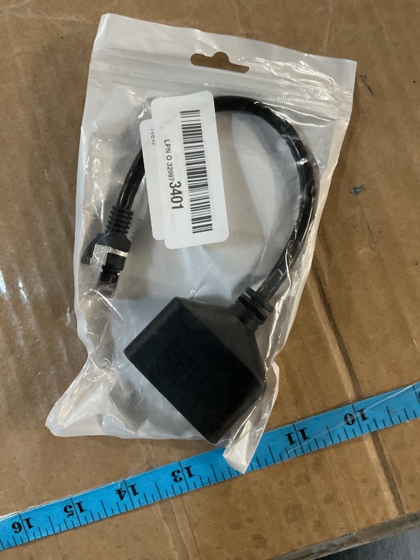 Photo 1 of Ethernet Splitter 1 to 2 RJ45 Network Cable Adapter, Note Only Connect one Network at a Time, Cmpatible with ADSL/Computers/TVs/Routers