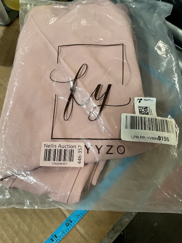 Photo 1 of FUNYYZO Women Suit Pants Wide Leg Pants High Elastic Waisted in The Back Business Work Trousers Long Straight Pink Size- XL