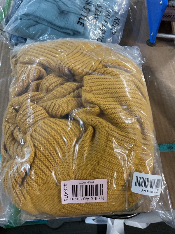 Photo 1 of (BAGGED) (XL) MEROKEETY Women's 2025 Long Sleeve Cable Knit Cardigan Sweaters Open Front Fall Outwear Coat, GoldYellow, X-Large