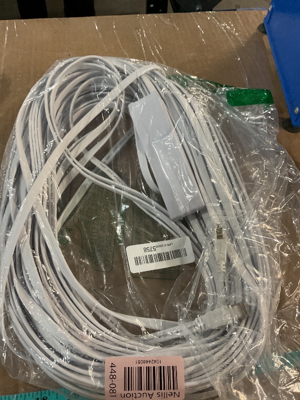 Photo 1 of (USED/FAIR) (BAGGED) Cat7 Ethernet Cable, Outdoor&Indoor, 100FT Heavy Duty High Speed Cat 7 LAN Network Cable, 40Gbps 2000MHz RJ45 Flat Internet Computer Patch Cord, Weatherproof S/FTP UV Resistant for Router/Modem/Gaming