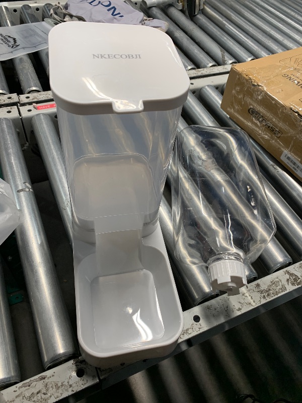 Photo 1 of **MISSING WATER DISH***
NKECOBJI Gravity Pet Feeder and Water Dispenser Set, Automatic Dog Feeder and Dog Water Dispenser for Dogs Cats Pets Animals Large Capacity(3.8L)