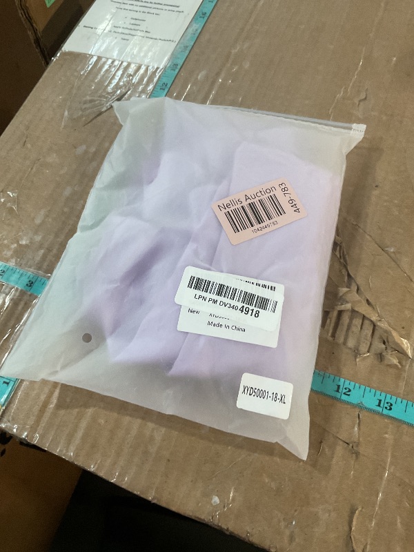 Photo 1 of YIAFDERY Women Formal Midi Satin Skirt Hidden Elasticized Waistband Long Flared Skirt Light Purple XL