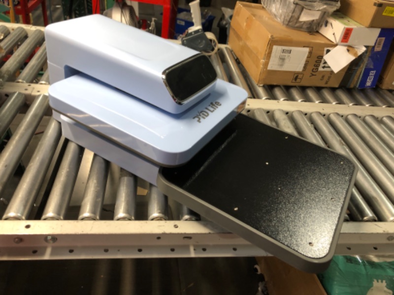 Photo 1 of ***USED - NO POWER CORD - UNABLE TO TEST***
PYD Life 120 V Auto Heat Press Machine for T Shirts 15" x 15" Touch Screen Light Blue Smart Heat Press 