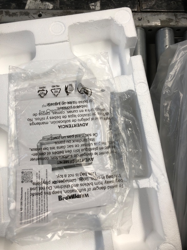 Photo 1 of ***ITEM TESTED FOR POWER, UNABLE TO TEST FURTHER***Breville BCI600XL Smart Scoop Ice Cream Maker, Silver