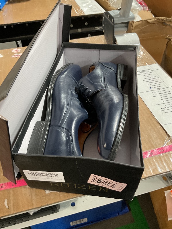Photo 1 of (SIZE 10- MEDIUM) (USED.FAIR) RITIZEN Men's Oxford Classic Lace-up Dress Shoes (Navy, us_Footwear_Size_System, Adult, Men, Numeric, Medium, Numeric_10)