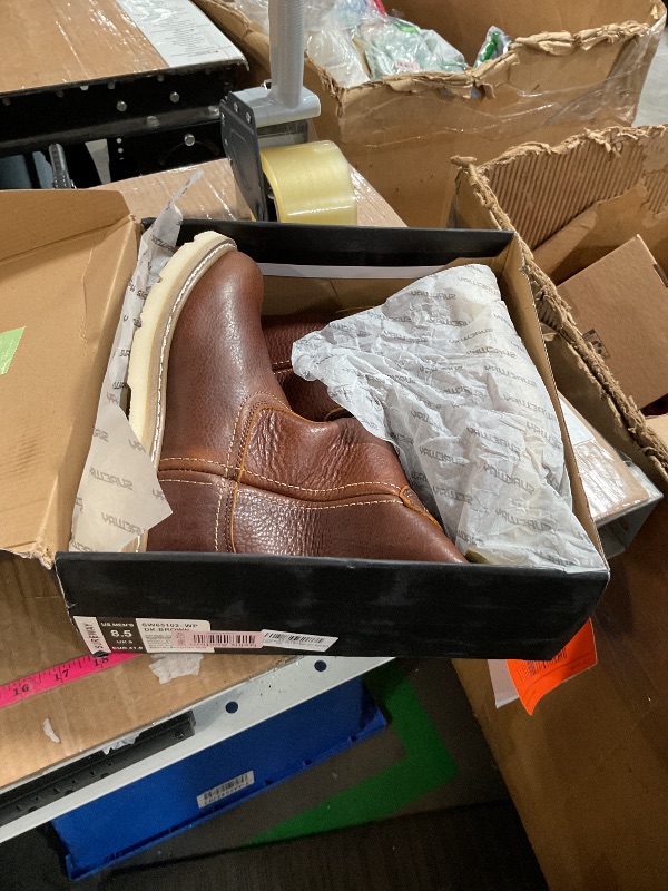 Photo 1 of SUREWAY 10in Mens Soft/Steel Toe Waterproof Wellington Work Boot,Heavy Duty Pull On Leather Work Boots,Goodyear Welted,Full Grain Leather,Industrial Safety boot Classic Cowboy Boot,EH Rated 8.5