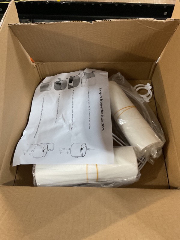 Photo 1 of PATIKIL Drum Lamp Shades for Table Lamps 12"x12"x8" Linen Lampshade Set of 2 Easy Assembly Lamp Shade with E27 to E26/E14 Adapters for Floor Lamps Bedside Lamps, White (1.65" Spider)