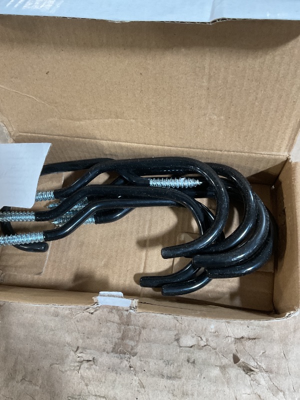 Photo 1 of (Missing one)Sinoer 8 Pack Heavy Duty Bike Hooks,Screw in Storage Hook,for Garage Wall and Ceiling Organization and Storage, Perfectly Utility Tool Hanger (Black)