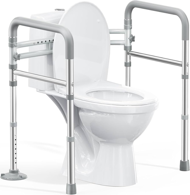 Photo 1 of  Safety Rails for Seniors, FSA HSA Eligible Adjustable Height & Width 350lb Toilet Handles for Elderly and Disabled, Foldable Toilet Safety Frame, Fit Any Toile