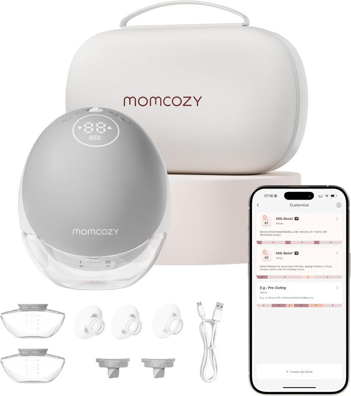 Photo 1 of Momcozy Breast Pump Hands Free Upgraded Mobile Flow | M9, App Discreet Control with Personalized Multi-Modes & 15 Levels, Wearable Breast Pump 24mm