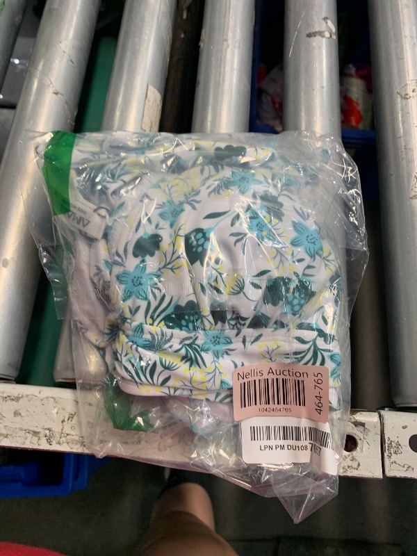 Photo 1 of (MEDIUM) (BAGGED) AI'MAGE Women High Waisted Bikini Sets Tummy Control Swimsuits Two Piece Swim Suits 2025 V-Neck Halter Ruched Bathing Suits, White Green Floral, M