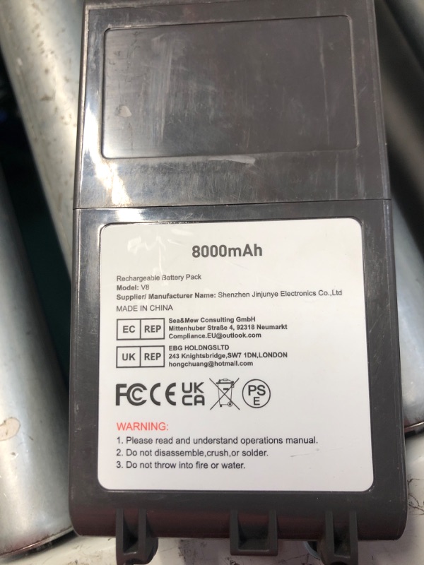 Photo 1 of (used) 6000mAh Replacement for Dyson V8 Battery SV10 Compatible with Dyson V8 Animal V8 Absolute V8 Fluffy V8 Motorhead 