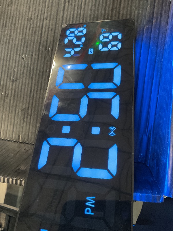 Photo 1 of XREXS 16.3" Bluetooth Large Digital Wall Clock with Remote Control, Auto Time Sync, 6 Color Night Lights Adjustable Dimmer 10 RGB Color Changing Large Display for Home, Gym, Office and Classroom