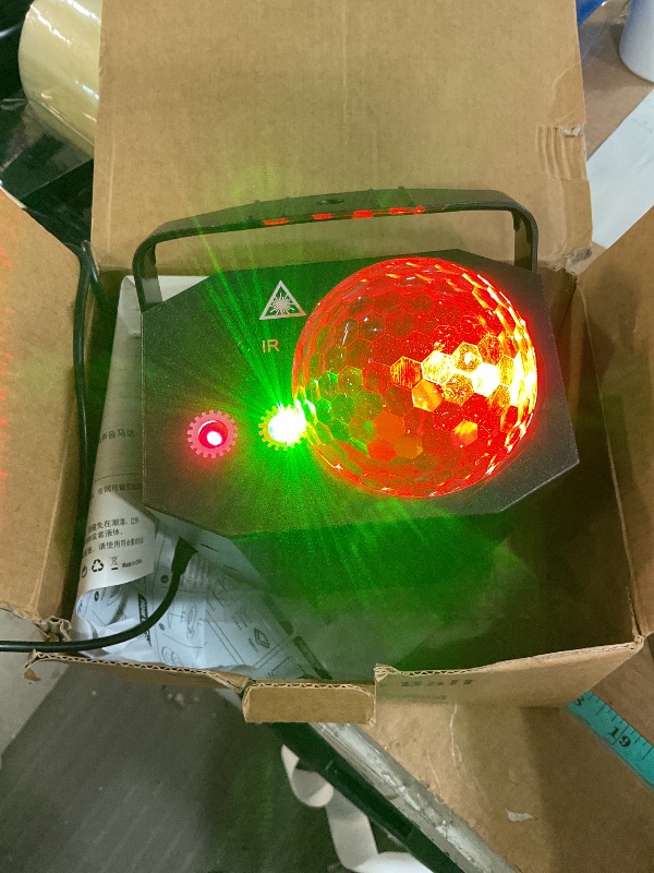 Photo 1 of 
Party Lights Dj Disco Ball Light with Pattern Projection and Sound Activated, Buclhoz RGB Colored Strobe Stage Lighting for Parties Indoor Dance Birthday Rave Bar Karaoke Christmas Wedding Show Club