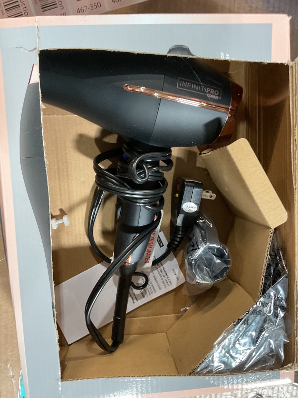 Photo 1 of (Missing pieces)INFINITIPRO BY CONAIR Hair Dryer with Diffuser | AC Motor Pro Hair Dryer with Ceramic Technology | Includes Diffuser and Concentrator | Black | Packaging May Vary
