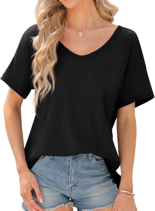 Photo 1 of Langwyqu Womens' Short Sleeve Summer Oversized Scoop Neck Casual Loose Basic T-Shirt
Small