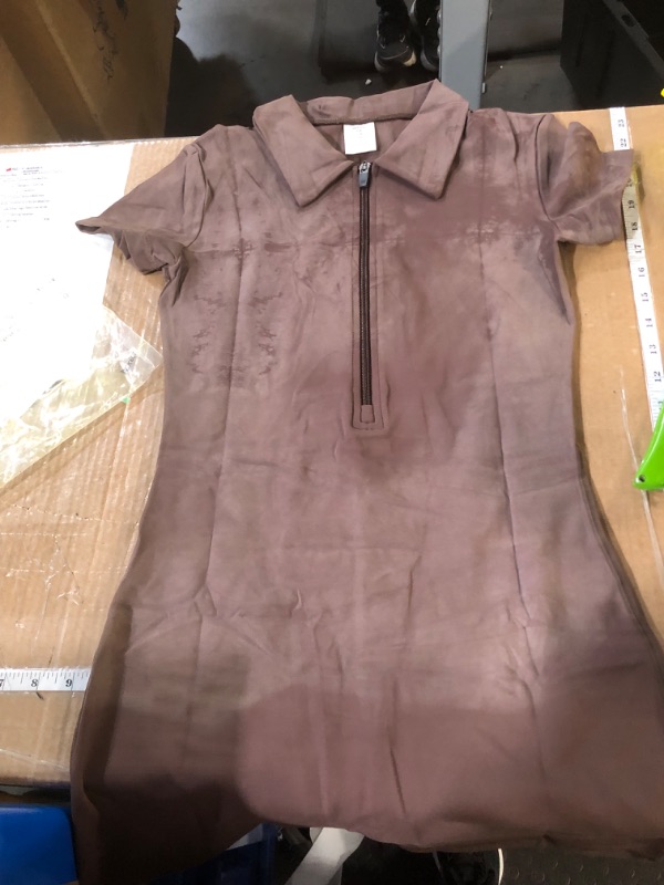 Photo 1 of *** photo stock for reference/ HEAVILY USED**** Women Rompers Ribbed Short Sleeve Zip Front Stretch Tummy Control Yoga Workout Rompers S