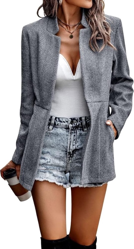 Photo 1 of *STOCK IMAGE FOR REFERENCE*
Women's Casual Business Open Front Long Sleeve Notch Lapel Office Blazer Jacket M