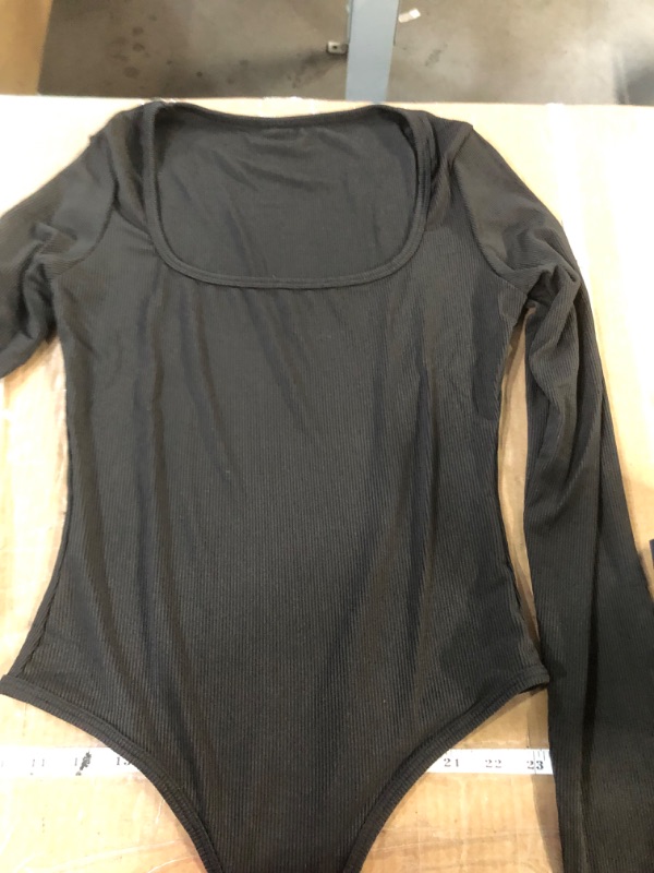 Photo 1 of *STOCK IMAGE FOR REFERENCE*
Women's 2 Piece Bodysuits Sexy Ribbed One Piece Square Neck Long Sleeve Tops M